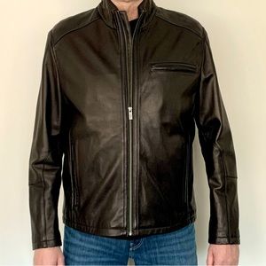 Cole Haan Smooth Lambskin Leather Jacket, NWOT, X-Large